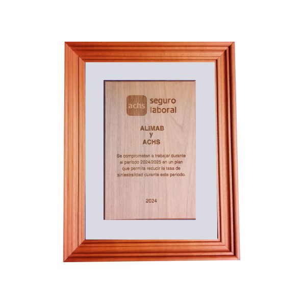 Marco con Placa Raulí sobre Cristal Difuso