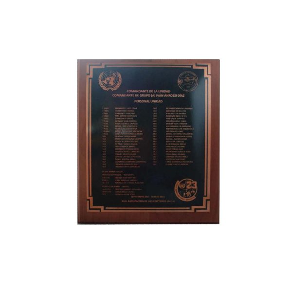 Placa Cobre sobre Madera