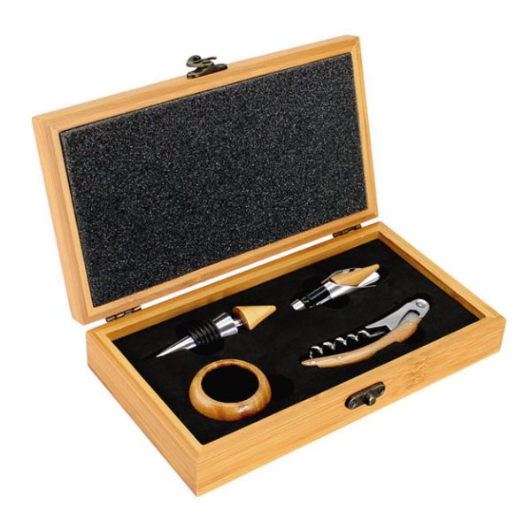 Set de Vino Caja Bamboo