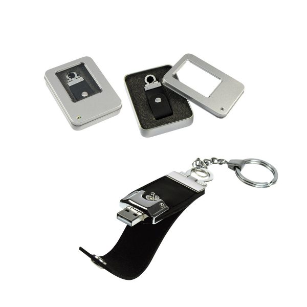 Llavero Pendrive 4GB Simil Cuero