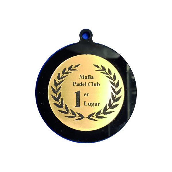 MEDALLA ACRÍLICO NEGRO